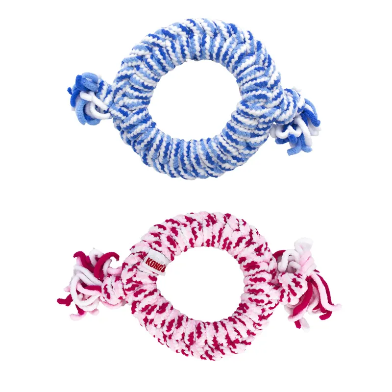 KONG Puppy Rope Ring Toy - Assorted Pink and Blue - Medium